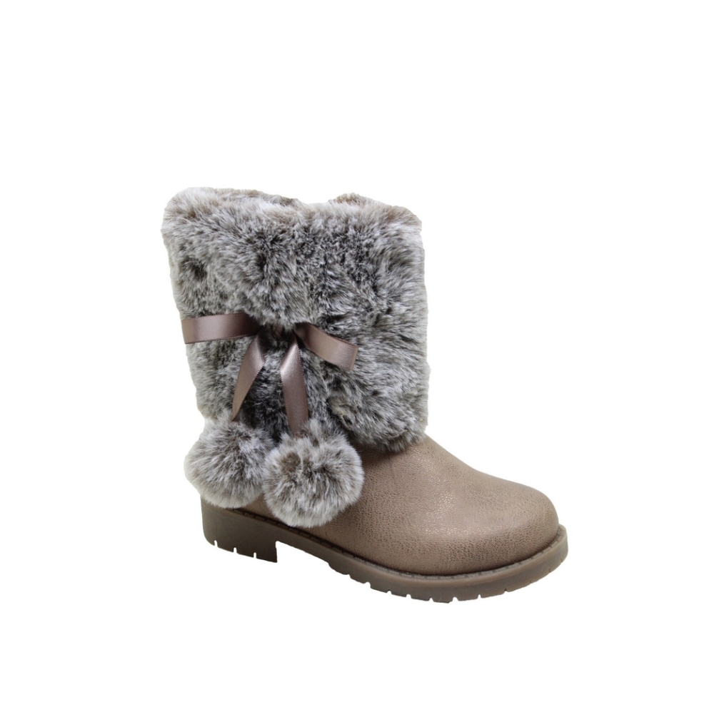 - Nicole Miller  Light Pink Mid Calf Faux Fur Boot